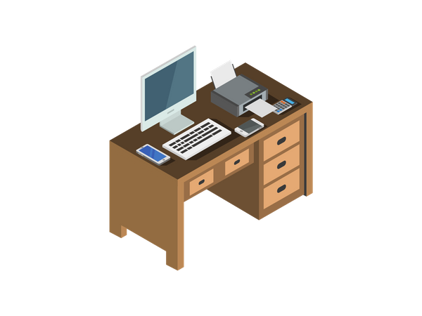 Office desk  Illustration