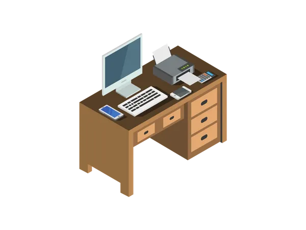 Office desk  Illustration