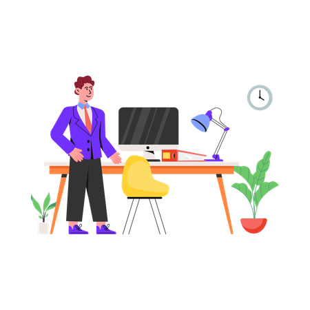 Office Desk  Illustration