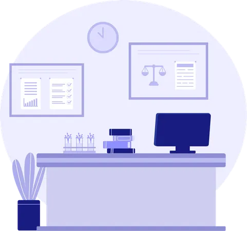 Office Desk  Illustration