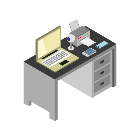 Office Desk  Illustration