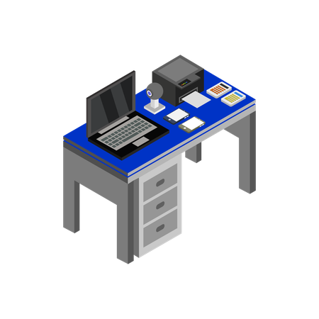 Office Desk  Illustration
