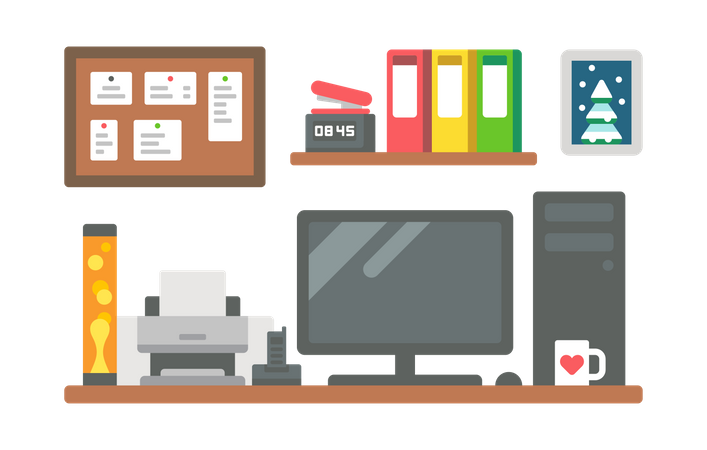 Office Desk  Illustration