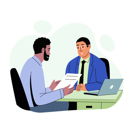Office discussion between employees  Illustration