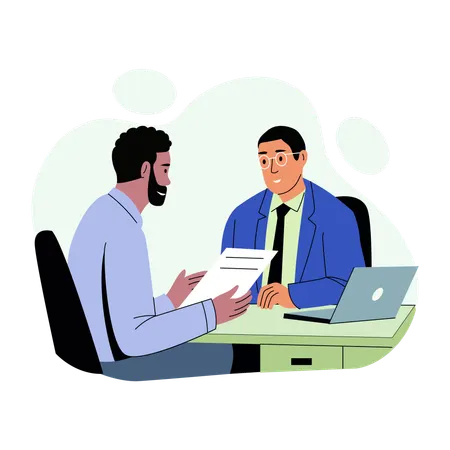 Office discussion between employees  Illustration