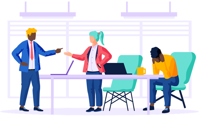 Office employee doing discussion  Illustration