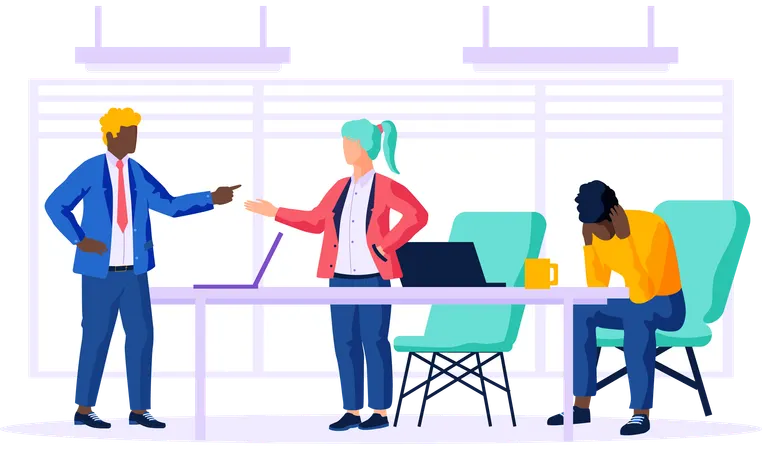Office employee doing discussion  Illustration