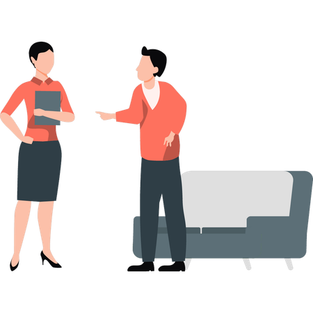 Office employees talking each other  Illustration