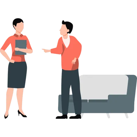 Office employees talking each other  Illustration