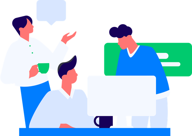 Office employees working on project  Illustration