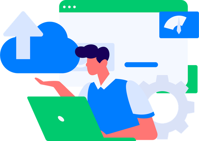Office employees working on project  Illustration