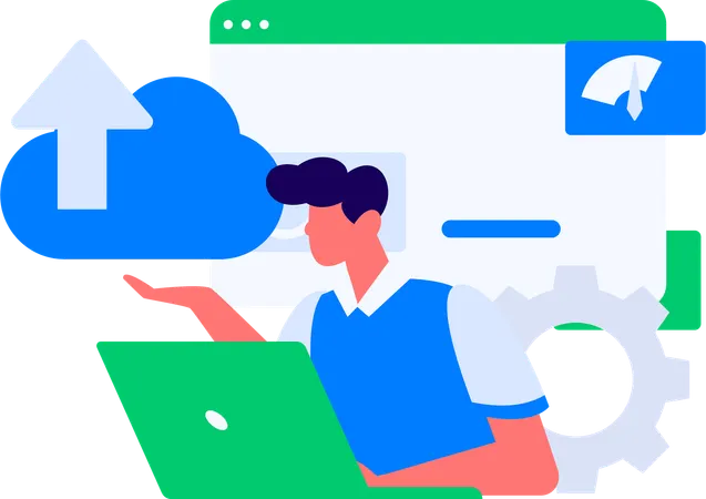 Office employees working on project  Illustration