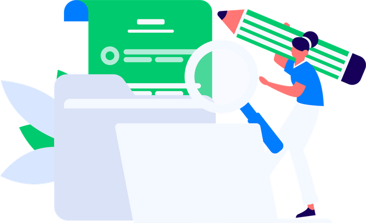 Office employees working on project  Illustration