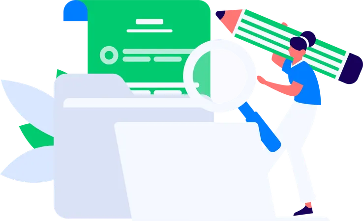 Office employees working on project  Illustration