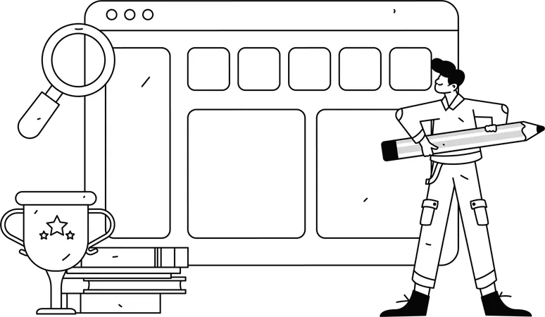 Office employees working on project  Illustration