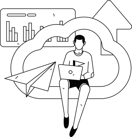 Office employees working on project  Illustration