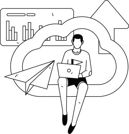 Office employees working on project  Illustration