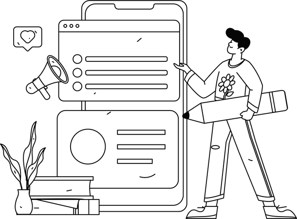 Office employees working on project  Illustration
