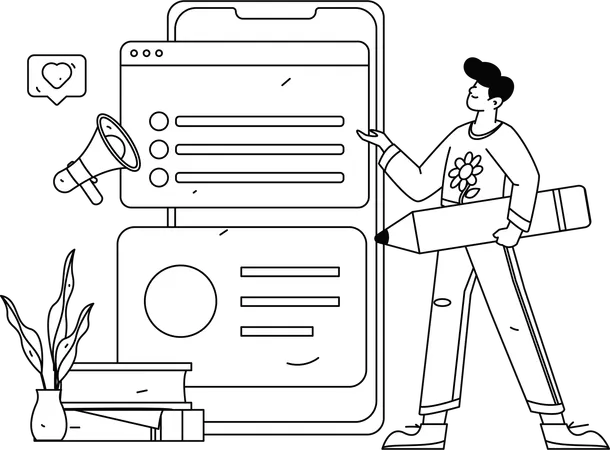 Office employees working on project  Illustration