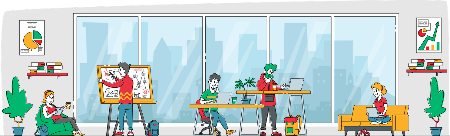 Office environment Illustration
