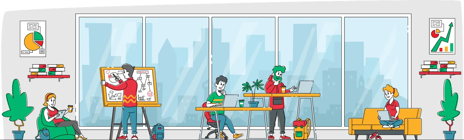 Office environment Illustration
