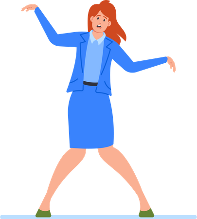 Office Female Employee Looks Like Fun And Interactive Toy  Illustration
