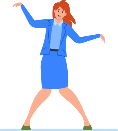 Office Female Employee Looks Like Fun And Interactive Toy  Illustration