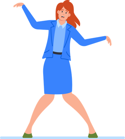 Office Female Employee Looks Like Fun And Interactive Toy  Illustration