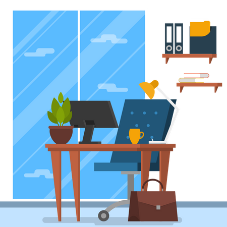 Office interior  イラスト