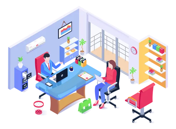 Office Interview  Illustration
