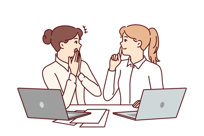 Office ladies are gossiping  Illustration