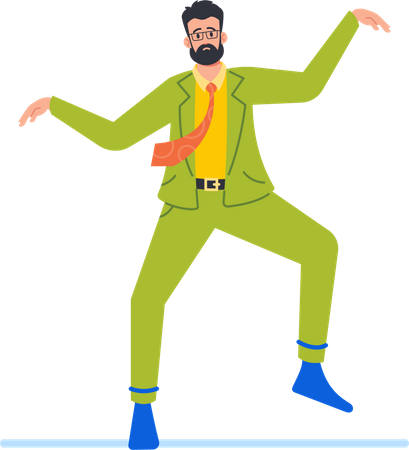 Office Male Employee With Exaggerated Movements  イラスト