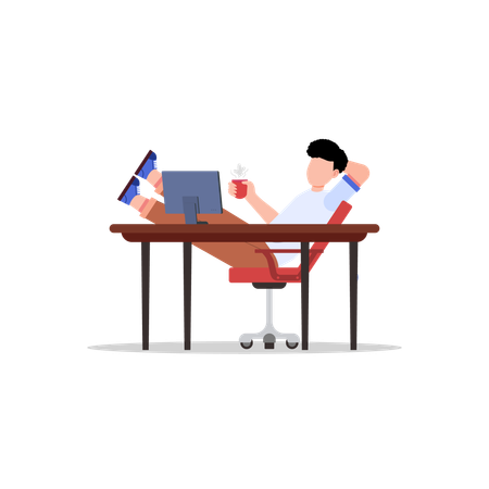 Office man Relaxing  Illustration