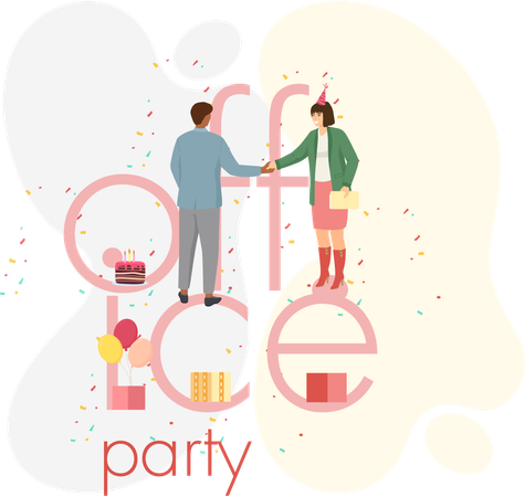 Office party arranged for employee's farewell  Illustration