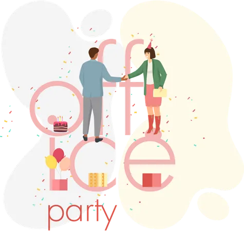 Office party arranged for employee's farewell  Illustration