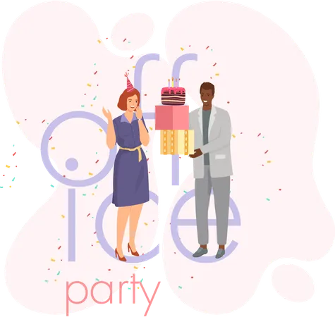 Office party arranged for senior employee  Illustration