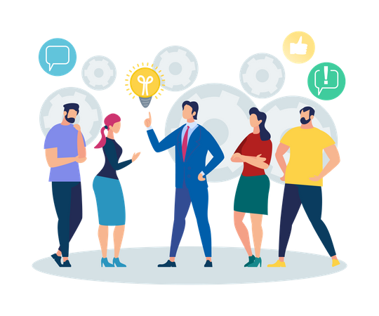 Office People sharing business ideas  Illustration