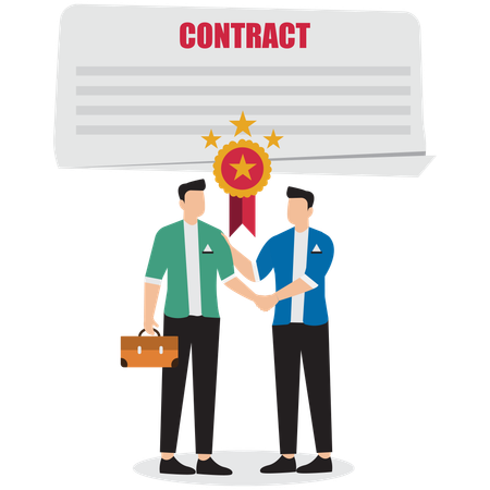 Office people signing Employment contract agreement  Illustration