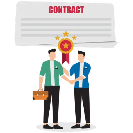 Office people signing Employment contract agreement  Illustration