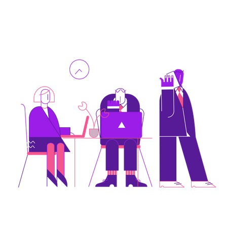 Office People working together  Illustration