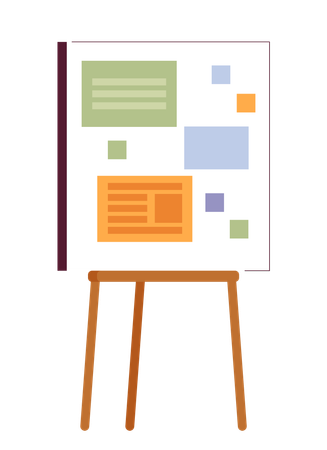 Office presentation board tripod  Illustration