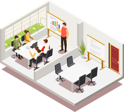 Office room meeting place Illustration