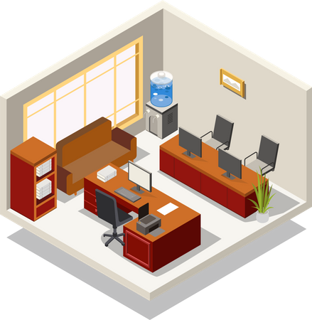 Office room meeting place Illustration