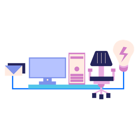 Office setup Illustration