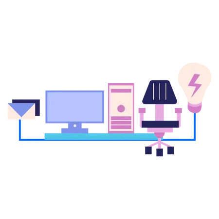 Office setup  Illustration