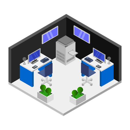 Office setup  Illustration