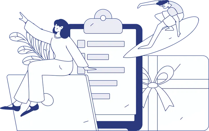 Office staff doing Customer Engagement  Illustration