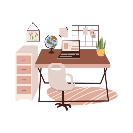 Office Table Illustration