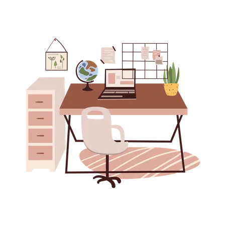 Office Table  Illustration