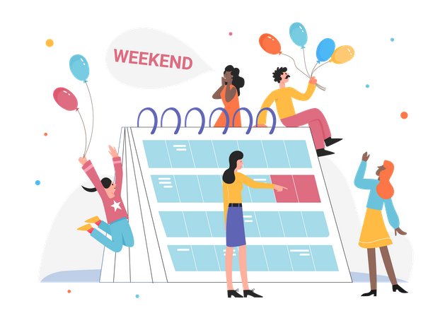 Office weekend days  Illustration